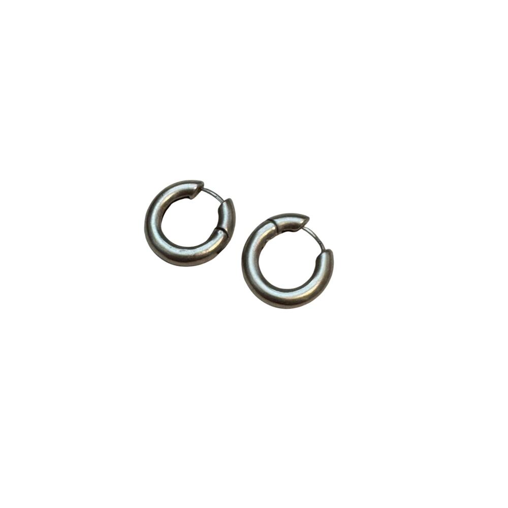 Sterling silver chunky hoop earrings